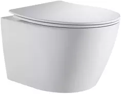Унитаз подвесной Orange C07-150W безободковый, торнадо, с сиденьем микролифт, белый глянец