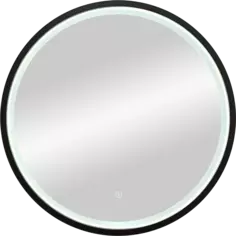 Зеркало Misty Альферац АЛА-02-800-14 60x60 см, с LED-подсветкой, сенсорным выключателем, диммером, черный матовый