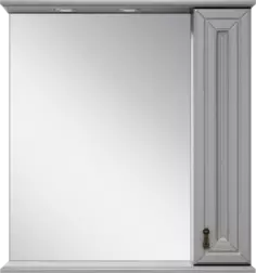 Зеркальный шкаф Misty Лувр П-Лвр03065-1504П 65x80 см R, с подсветкой, выключателем, серый матовый