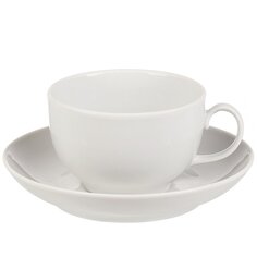 Чайная пара фарфор, 2 предмета, на 1 персону, 210 мл, Дулевский фарфор, Янтарь Белая, 011042