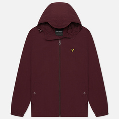 Мужская куртка ветровка Lyle & Scott Zip Through Hooded, цвет бордовый, размер L