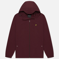 Мужская куртка ветровка Lyle & Scott Zip Through Hooded, цвет бордовый