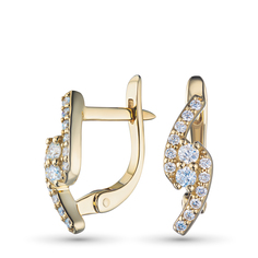 Серьги из желтого золота э0312сг11190050_white ЭПЛ Даймонд