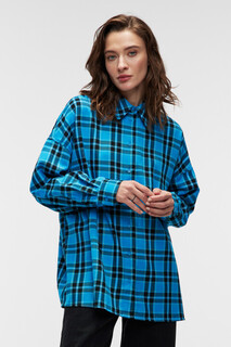 блузка женская Рубашка oversize прямая клетчатая Befree