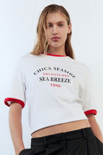 футболка женская Футболка oversize контрастная с надписью Befree