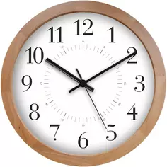 Часы настенные Troykatime Дерево круглые пластик цвет белый/бежевый бесшумные ø28 см