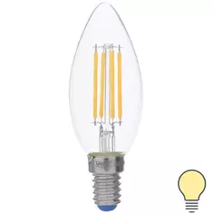 Лампа светодиодная филаментная Airdim форма свеча E14 5 Вт 500 Лм свет тёплый Uniel