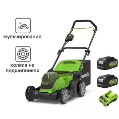 Газонокосилка аккумуляторная бесщеточная GreenWorks 2512607UD 48 В 41 см 2x4 Ач АКБ и ЗУ входит в комплект