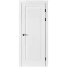 Дверь межкомнатная глухая с замком и петлями в комплекте Альпика 70x200 мм ПЭТ цвет белый Portika