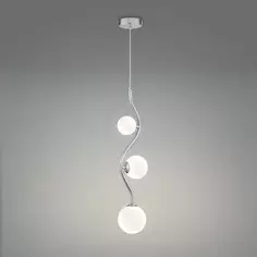 Светильник подвесной Uva 3 лампы 6 м² цвет серебристый/белый Без бренда
