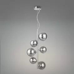 Светильник подвесной Dallas 6 ламп 15 м² цвет серебристый Без бренда