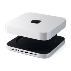 Док-станция Satechi Mac Mini Stand ST-MMSHS с подставкой, USB Type-C, 3*USB, SD, micro SD, mini Jack, серебристая