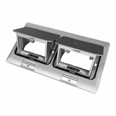 Люк Ecoplast 70026 LUK/2x1.5ST в пол на 2x1,5 поста (45х45мм), в комплекте с коробкой и суппортом, сталь