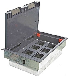 Люк Ecoplast 70083 LUK/8 в пол на 8 постов с суппортом и коробкой (45х45мм) 70080+70180, сталь
