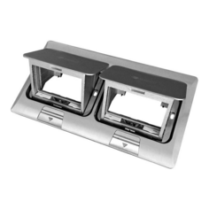 Люк Ecoplast 70027 LUK/2x2ST в пол на 2x2 поста (45х45мм), в комплекте с коробкой и суппортом, сталь