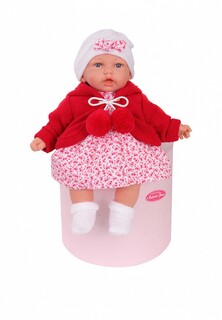 Кукла Munecas Dolls Antonio Juan озвученная Азалия в красном, 27 см, говорит / смеётся, мягконабивная