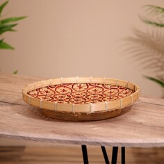 Ваза плетеная, из бамбука 30х30х6 см NO Brand