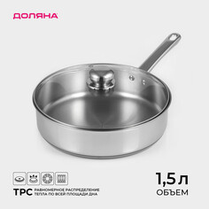 Кастрюля - сотейник из нержавеющей стали Доляна