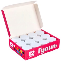 Гуашь 12 цветов по 10 мл, кошечка мари Disney