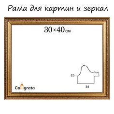 Рама для картин (зеркал) 30 х 40 х 3,3 см, пластиковая, dorothy, золотая Calligrata