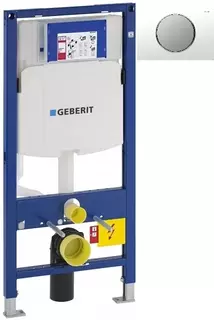 Инсталляция для унитаза Geberit Duofix Sigma 10 111.300.00.5 + 111.815.00.1 + 115.758.KL.5 с кнопкой смыва, белый/матовый хром