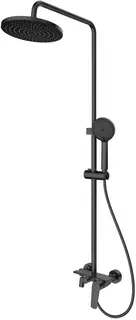 Душевая система Splenka S53.24.06 220 мм, со смесителем, черный матовый