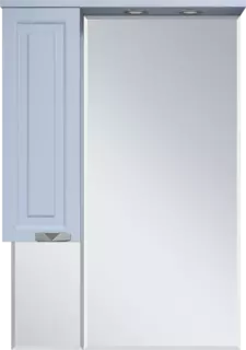 Зеркальный шкаф Misty Терра П-Тер02070-0501Л 69x100,1 см L, с подсветкой, выключателем, серый матовый
