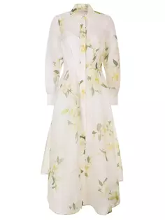 Платье из шелка и льна Zimmermann