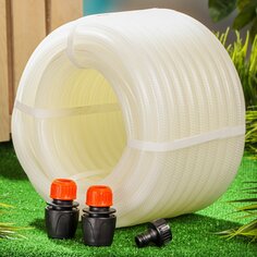 Шланг поливочный, 1/2 , внутренний d12.5 мм, 12 атм, 25 м, 3 слоя, Жук, Люкс, ТЭП, с коннекторами и адаптером, ТЭП, прозрачный, 7091-00