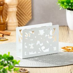 Салфетница металл, 15х4х10 см, Цветы, Y4-3325