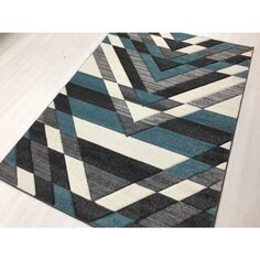 Ковер интерьерный 1.4х2 м, Silvano, Sedna Carving, прямоугольный, цв. M.Turquoise/L.Grey, 08448A