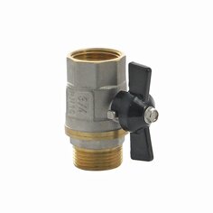 Кран для воды, 3/4", г-ш, ручка-бабочка, черный, Frap