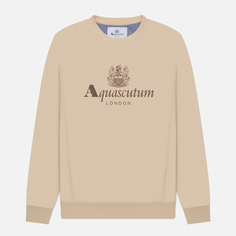 Мужская толстовка Aquascutum Active Big Logo Crew Neck, цвет бежевый, размер L
