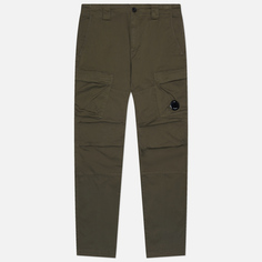 Мужские брюки C.P. Company Stretch Sateen Ergonomic Cargo, цвет оливковый
