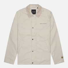Мужская куртка ветровка Lyle & Scott Coach Relaxed Fit, цвет бежевый