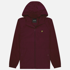 Мужская куртка ветровка Lyle & Scott Zip Through Hooded, цвет бордовый