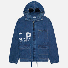 Мужская джинсовая куртка C.P. Company Blu Goggle Garment Dyed, цвет синий