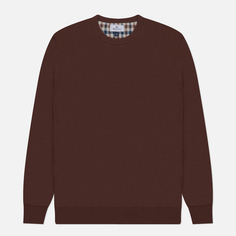 Мужской свитер Aquascutum Active Check Sleeves Patch, цвет коричневый, размер S