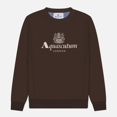 Мужская толстовка Aquascutum Active Big Logo Crew Neck, цвет коричневый, размер L