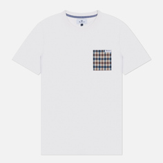 Мужская футболка Aquascutum Active Club Check Pocket, цвет белый, размер S