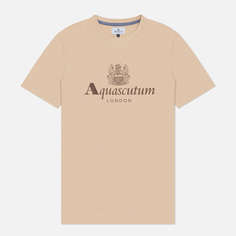 Мужская футболка Aquascutum Active Big Logo, цвет бежевый, размер XXL