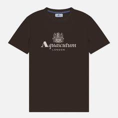 Мужская футболка Aquascutum Active Big Logo, цвет коричневый, размер L