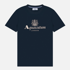 Мужская футболка Aquascutum Active Big Logo, цвет синий, размер M