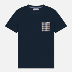 Мужская футболка Aquascutum Active Club Check Pocket, цвет синий, размер M