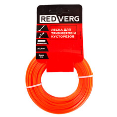 Лески для триммеров и кос леска для триммера REDVERG 2,4мм 15м квадрат