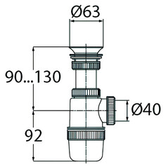 Сифоны сифон для раковины VIRPLAST Элит 1 1/2"х40мм белый Wirquin