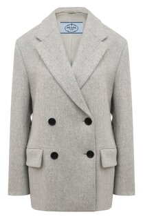 Шерстяное полупальто Prada