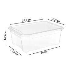 Ящик Кристалл 38.9x27.5x14.5 см 10 л пластик с крышкой цвет прозрачный Без бренда