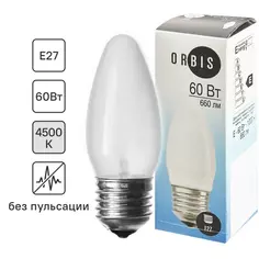 Лампа накаливания Orbis E27 230 В 60 Вт свеча матовая 500 лм Osram