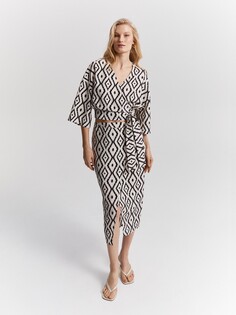 Юбка на запах с принтом (50) Elis